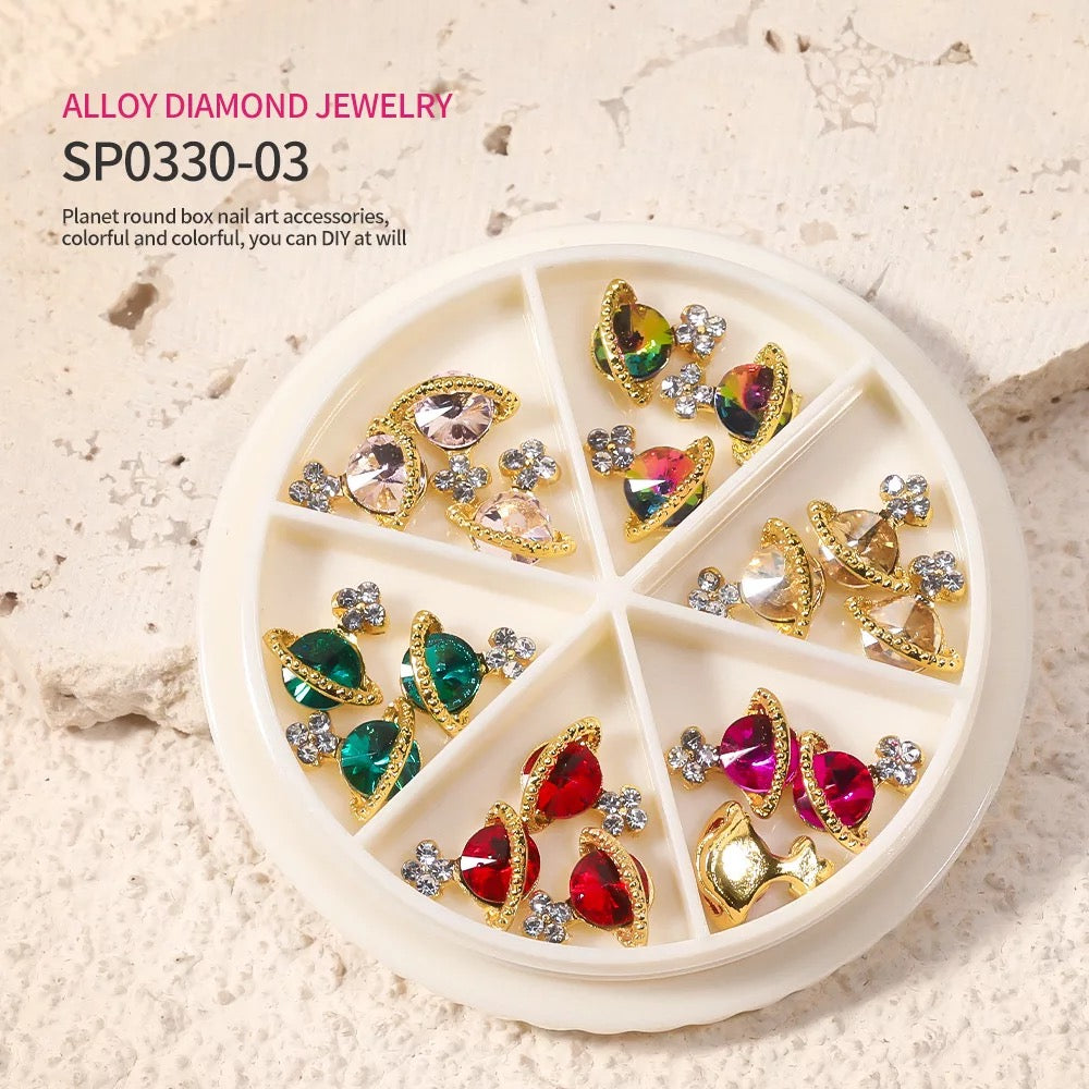 Planet 3D Rhinestone Nail Charm - Premier Nail Supply