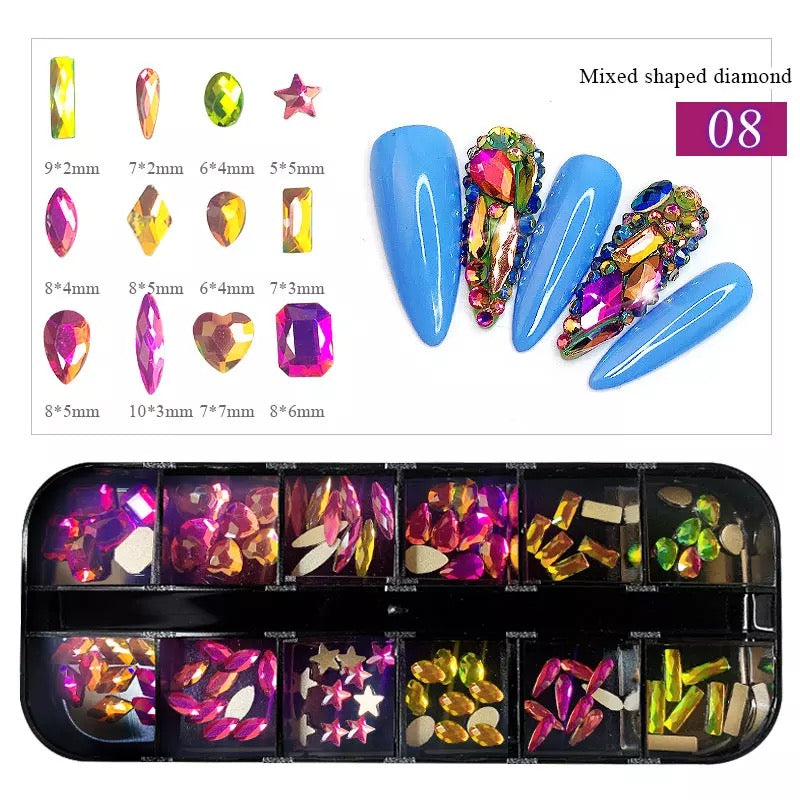 Crytal AB Rhinestone Mix Shaped #08 - Premier Nail Supply