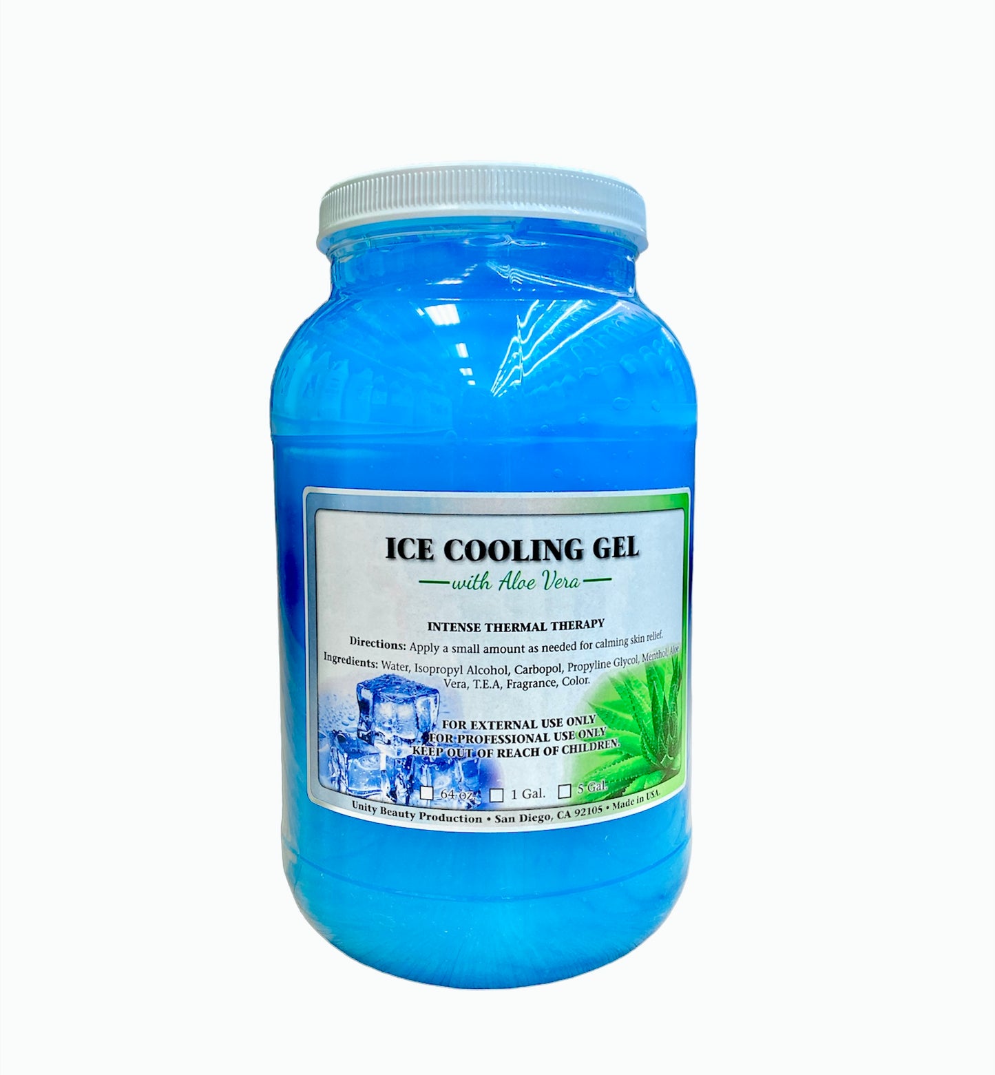 Unity Ice cooling gel with Aloe Vera 1 Gallon - Premier Nail Supply
