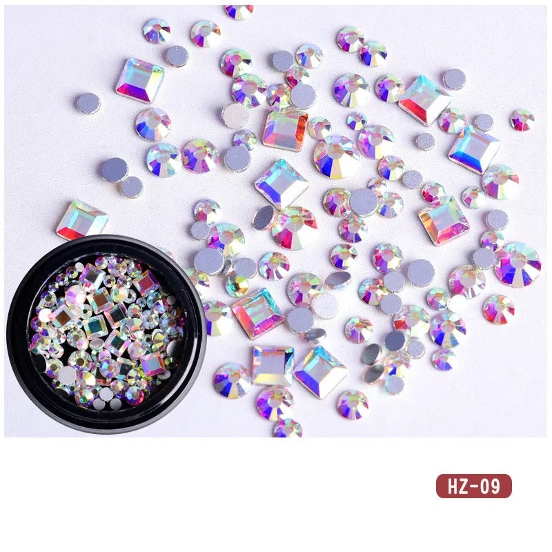 Square Diamonds Rainbows Rhinestone Mix HZ-09 - Premier Nail Supply