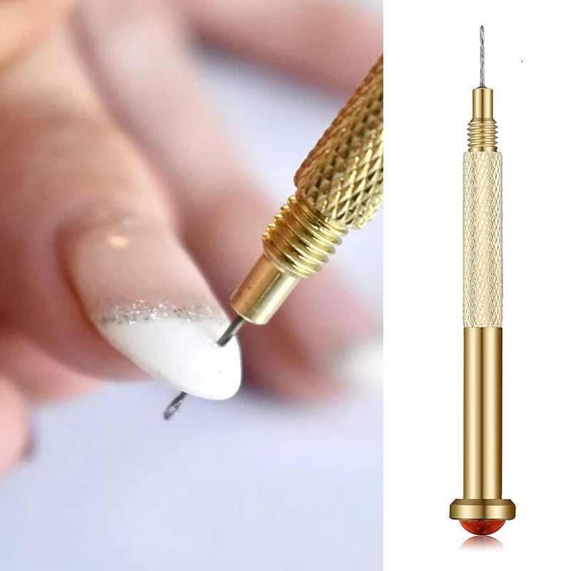 Nail Drill Gold Hand Drills for Jewelry Rings for Nail Tips - Premier Nail Supply
