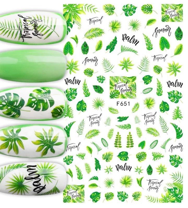 Green Leafs Design F651 - Premier Nail Supply