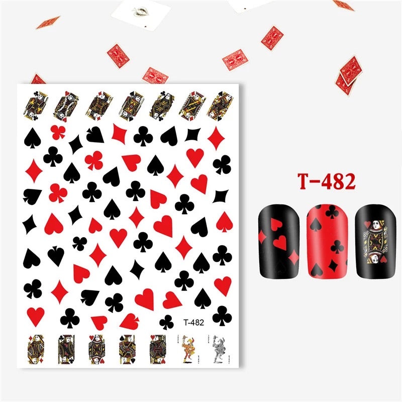 Playing Card Nail Art Sticker T482 - Premier Nail Supply