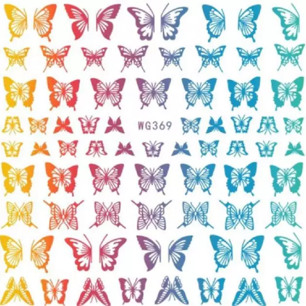 Colorful Butterfly WG369 - Premier Nail Supply