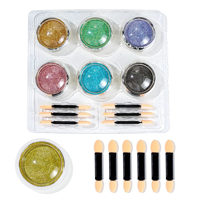 Holographic Solid Chrome Glitter #A - 6pcs - Premier Nail Supply