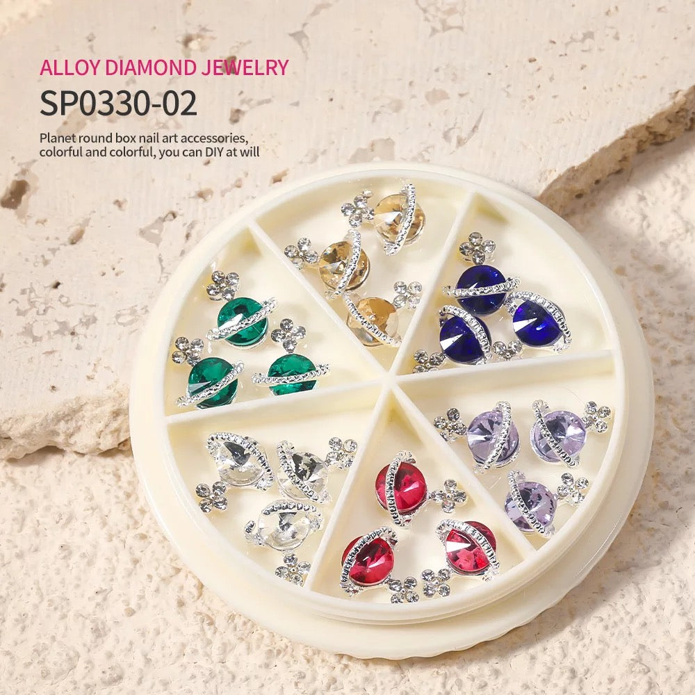 Planet 3D Rhinestone Nail Charm - Premier Nail Supply