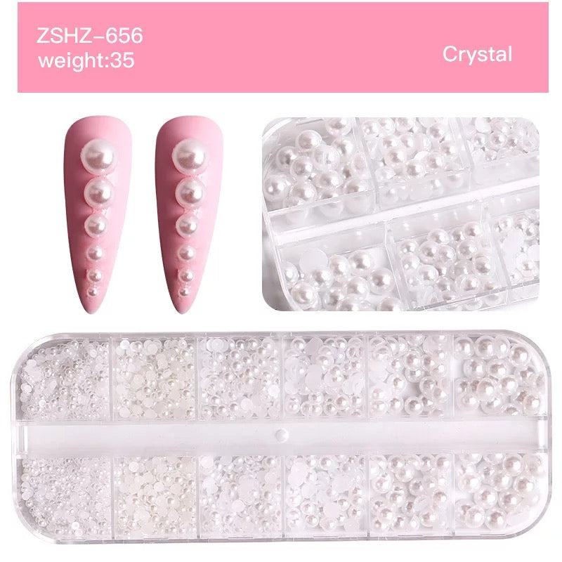 Half Round Peals Nail Charm Multi Sizes -#67318 - Premier Nail Supply