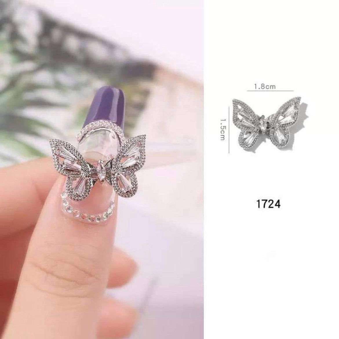 Crystal Luxury 3D Flying Butterfly Nail Art - B1724 - Premier Nail Supply