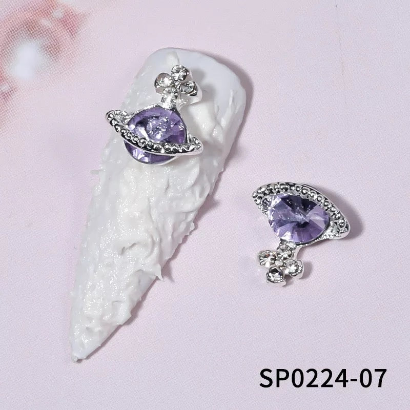 Planet 3D Rhinestone Nail Charm Decoration 6pcs - Premier Nail Supply