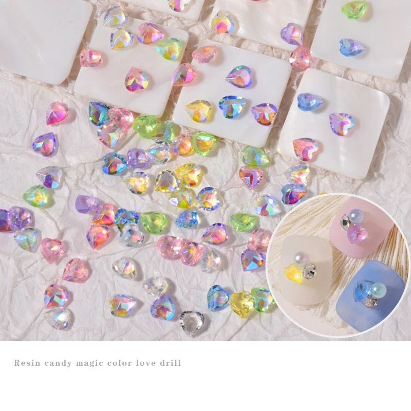 Crystal Color Hearts Resin # CHR9 - Premier Nail Supply