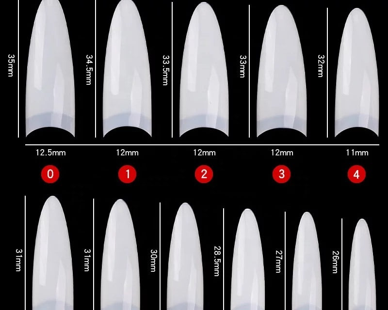 Almond Extra Long Press On Natural Nail Tips 240Pcs - Premier Nail Supply
