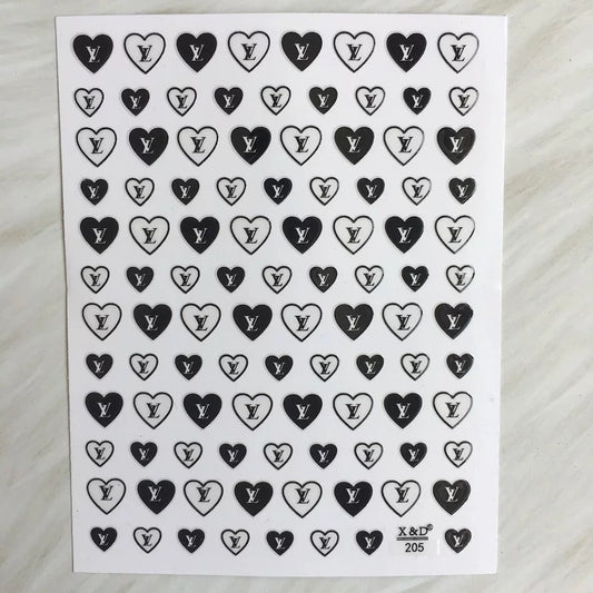 Black & White Heart 202 - Premier Nail Supply