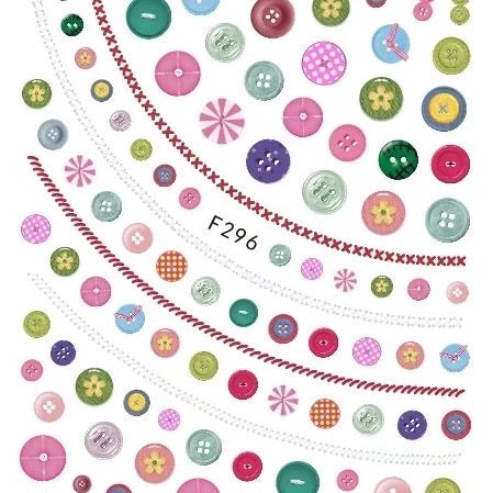 Colorful Buttons Sticker - F296 - Premier Nail Supply