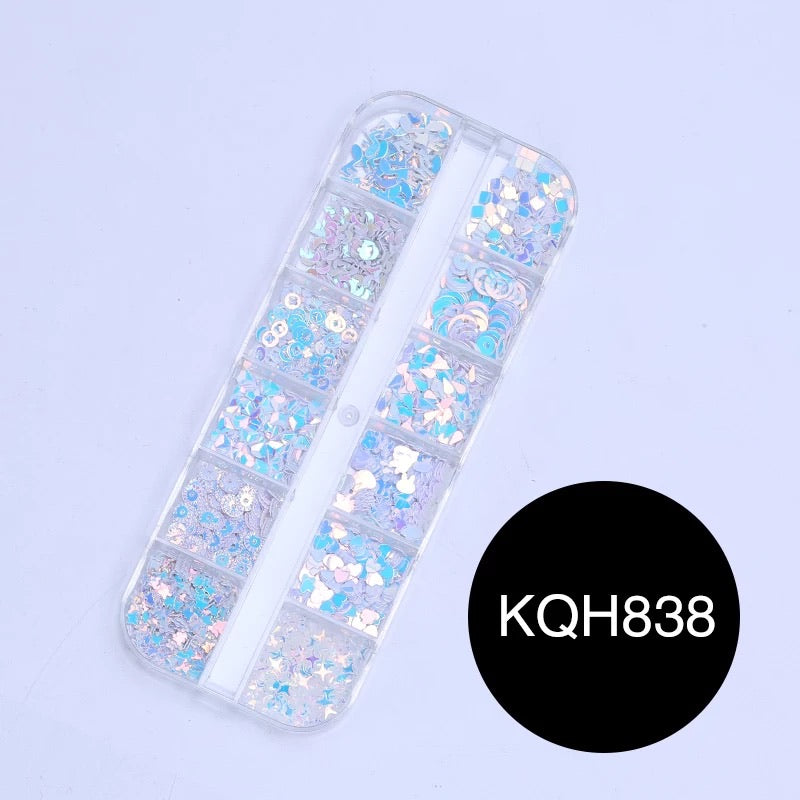 White Unicorn Mix Sequins KQH838 - Premier Nail Supply