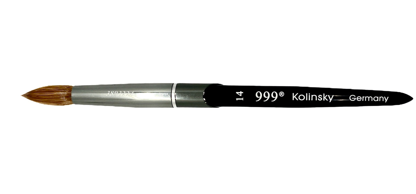 999 Kolinsky - Acrylic nail brush black titanium size 14 - #999BT14 - Premier Nail Supply