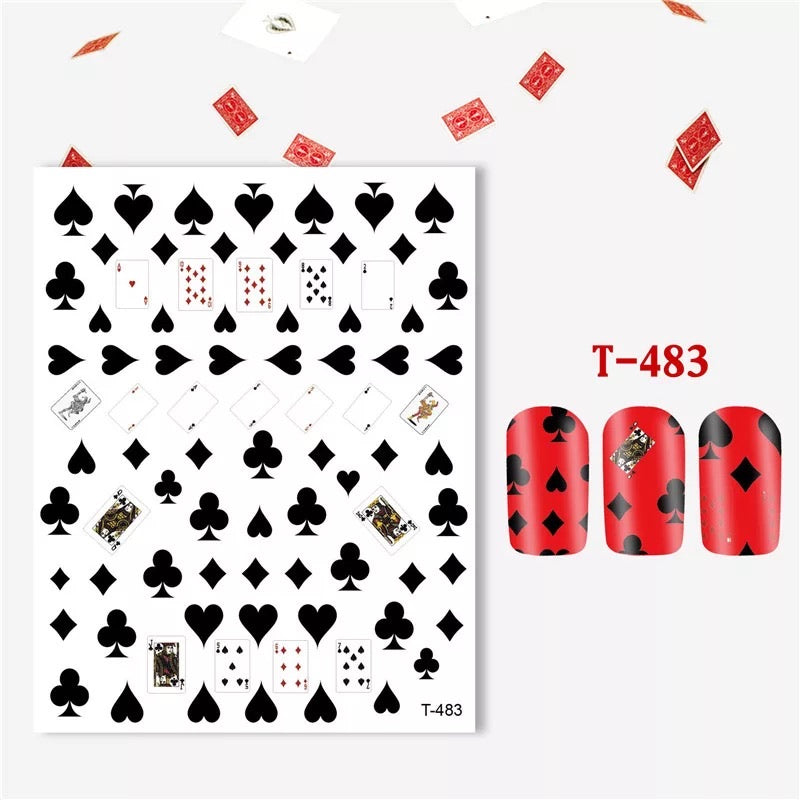 Playing Card Nail Art Sticker T483 - Premier Nail Supply
