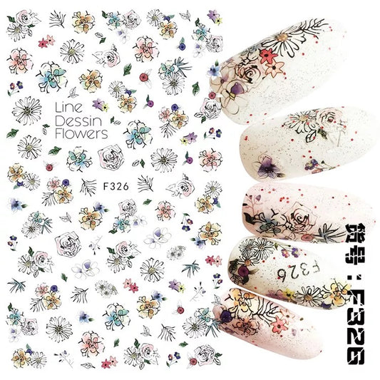 Line Dessin Flowers F326 - Premier Nail Supply