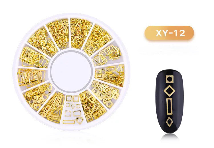 Square Gold Charm Sequins XY12 - Premier Nail Supply