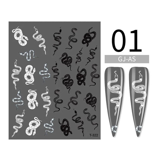 Black & White Snake T322 - Premier Nail Supply