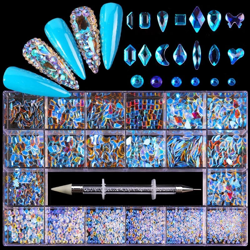 Luxury Aurora Blue Rhinestone Kit RH007 - Premier Nail Supply