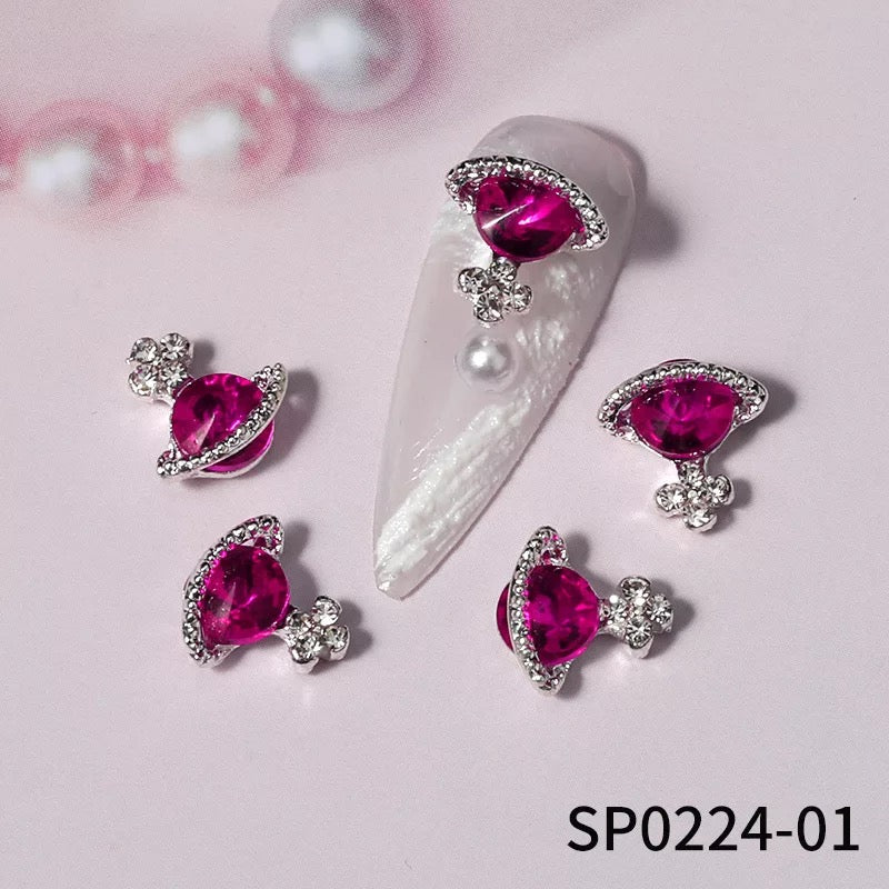 Planet 3D Rhinestone Nail Charm Decoration 6pcs - Premier Nail Supply