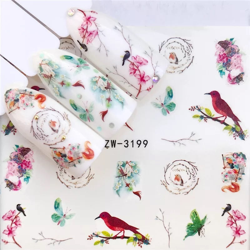 Spring Flowers & Red Bird- YZW3199 - Premier Nail Supply