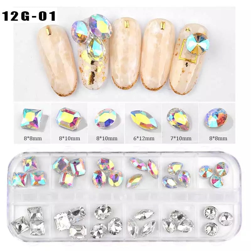Big Rhinestone Mixed Shape 12G01 - Premier Nail Supply