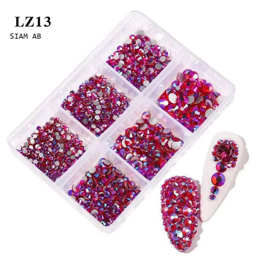 AB Siam Rhinestone Mix Size Nail Art Decoration LZ13 - Premier Nail Supply