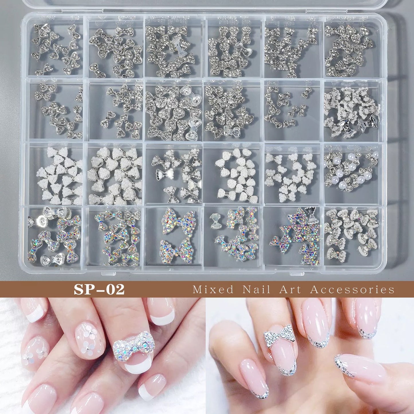 Diamond Bow Mix Nail Charm Design #17078 - Premier Nail Supply