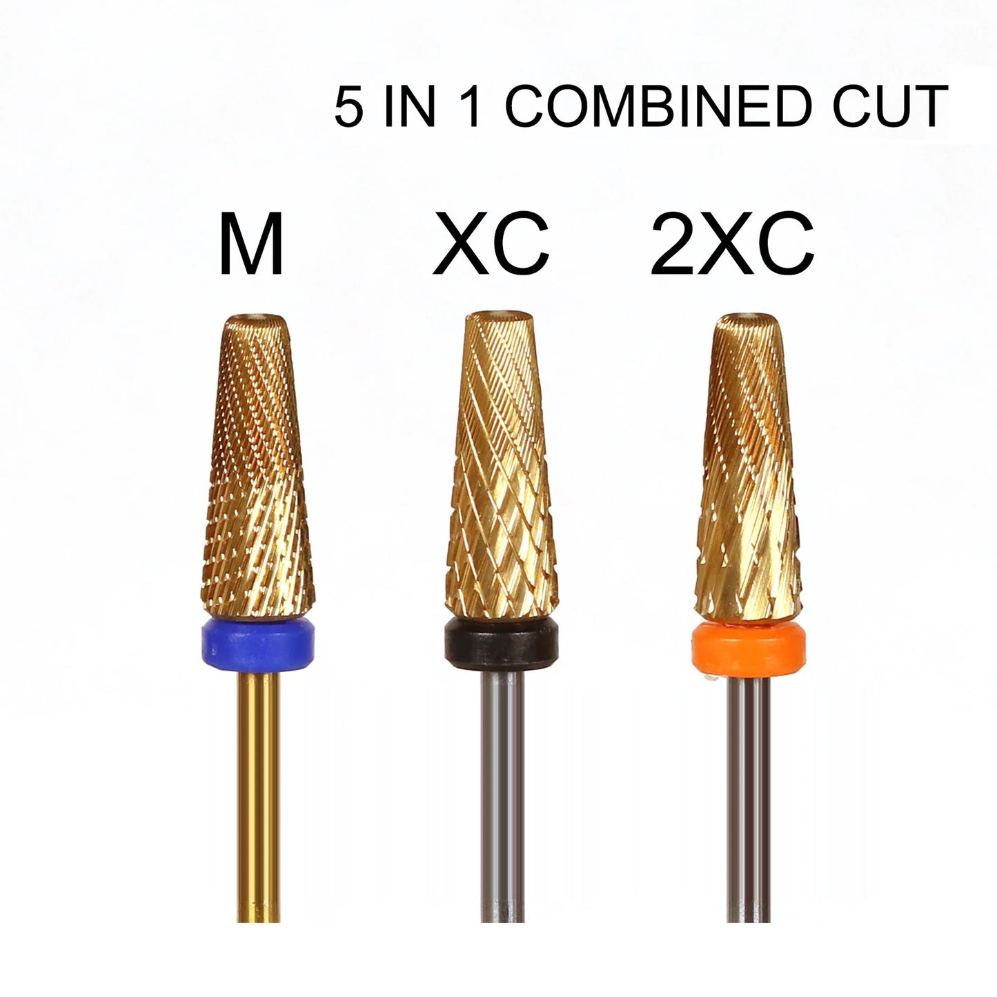 Umbrella Dill Bit 5 in 1 M + XXF -Gold 3/32 - Premier Nail Supply