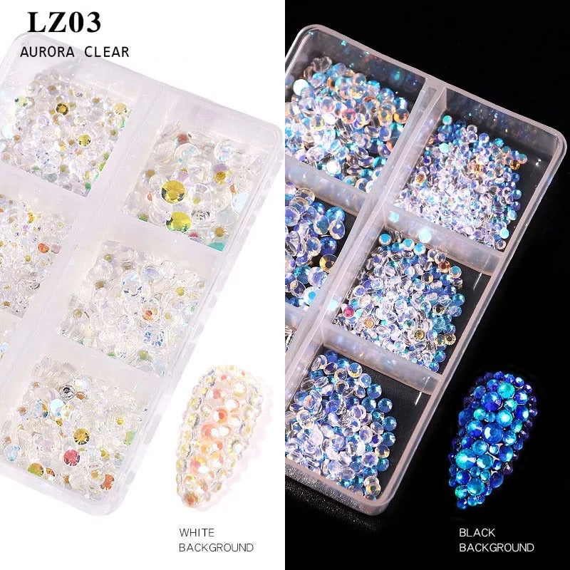 Aurora Clear Rhinestone Mix Size Nail Art Decoration LZ03 - Premier Nail Supply