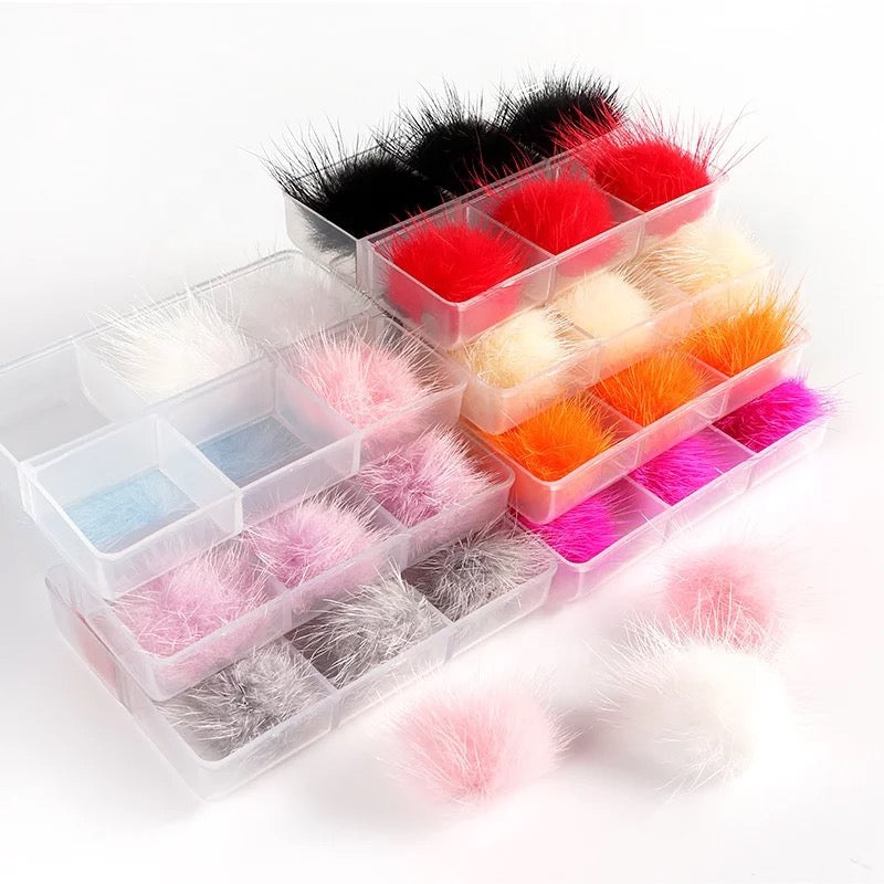 Nail Fluffy Pom Pom Magnetic Ball- POMPW3 - Premier Nail Supply