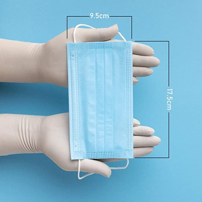 Cre8tion- Face Mask 3 Layer Blue 50 pcs/Box - 10418 - Premier Nail Supply