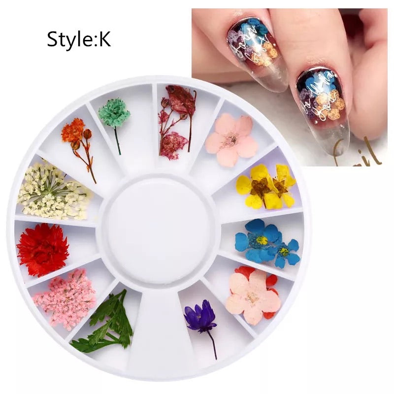 Dried Natural Flowers Mix 12 Different Color - Style K - Premier Nail Supply