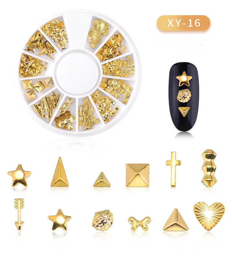 Mix Golden Charm Sequins XY16 - Premier Nail Supply