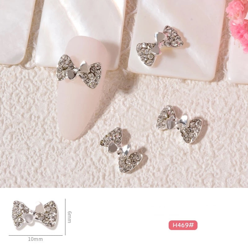 Bow Jewelry Rhinestone Nail Design H469 - Premier Nail Supply