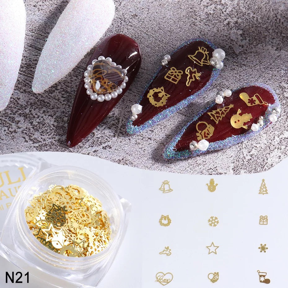 Gold Charm Sequins N21 - Premier Nail Supply