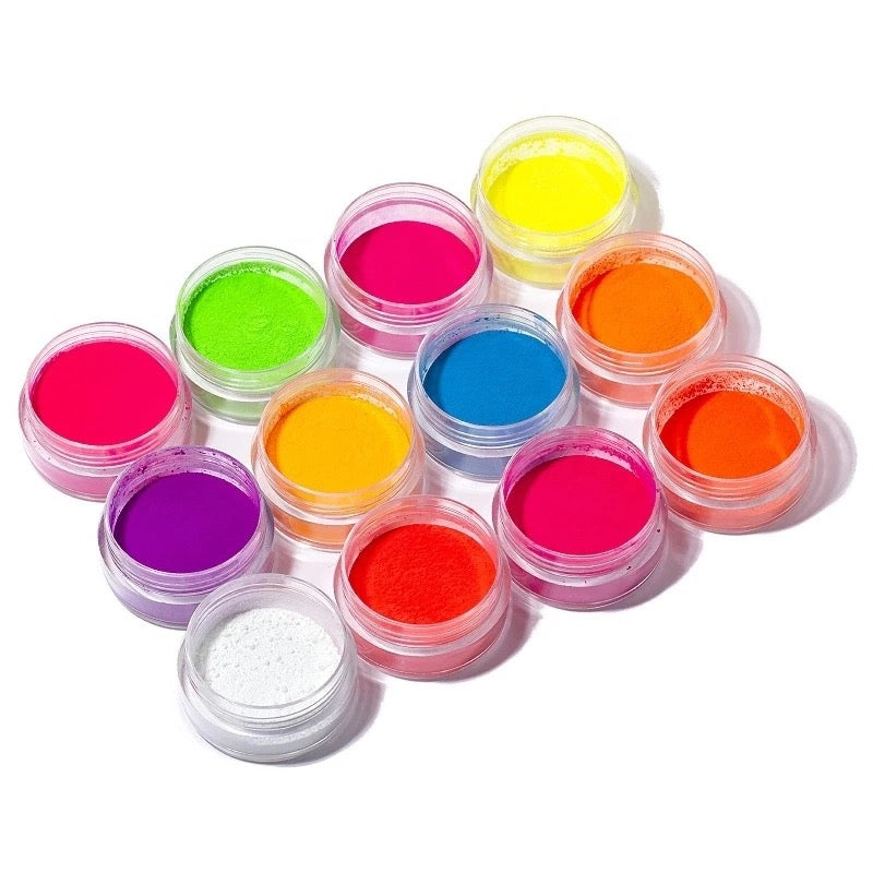 Pigment Nail Powder, 2021 Colorful Fluorescent Color Nail Pigments Dust Nail Glitter Gradient Iridescent Nail Art Decoration - Premier Nail Supply