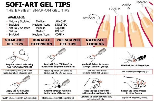 Sofi Art - Clean Tips Stiletto - Sculpted - Long 504pcs/12 size - #470235 - Premier Nail Supply