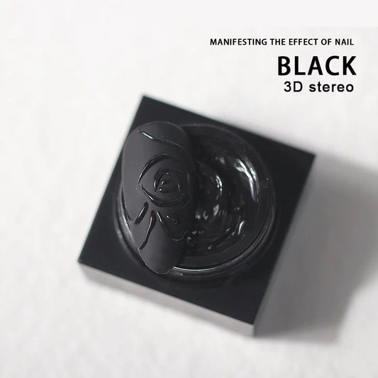 Black Gel Embossed Nail Art -#20630 - Premier Nail Supply