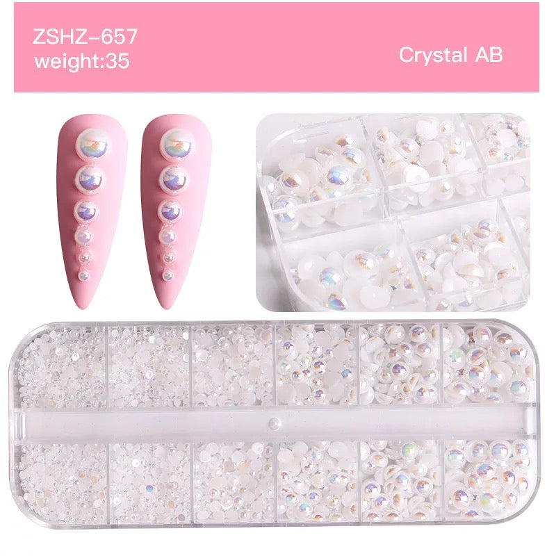 Half Round Peals Nail Charm Multi Sizes -#67318 - Premier Nail Supply
