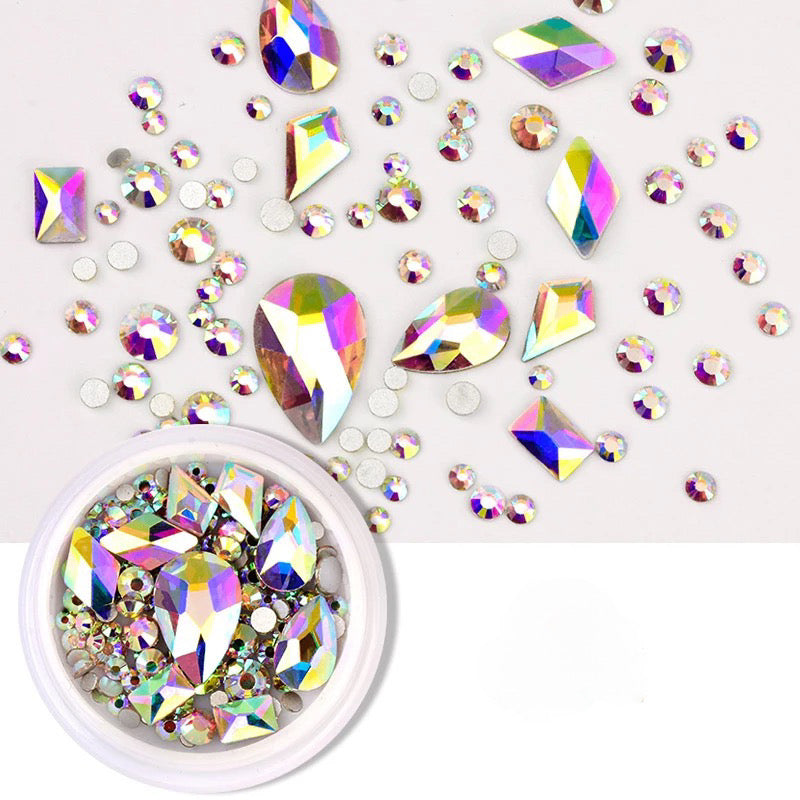 Crytal AB Large Water Drop Rainbow LWDR - Premier Nail Supply