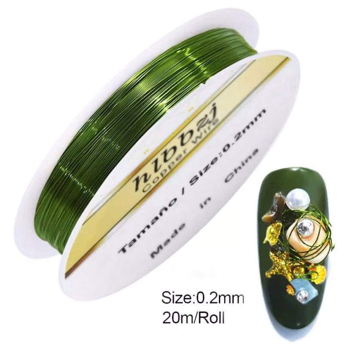 Green Copper Craft Flexible Wire Nail Art Designs - Premier Nail Supply