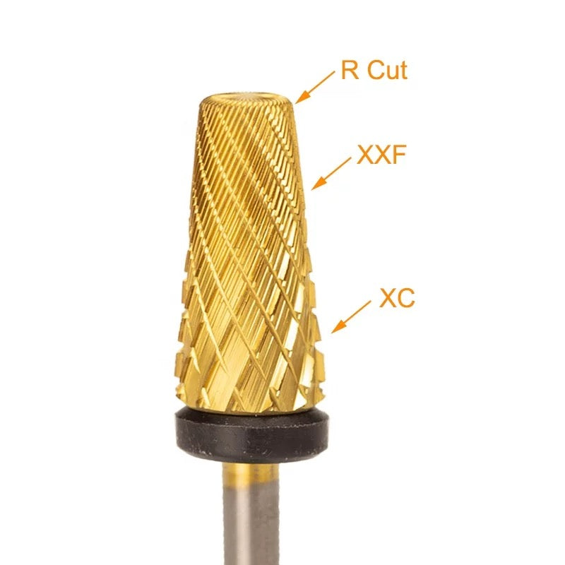 Umbrella Dill Bit 5 in 1 XC + XXF -Gold 3/32 - Premier Nail Supply