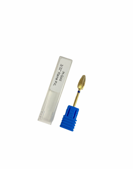 Drill Bit 3/32 Flame PVL - Medium Gold - Premier Nail Supply
