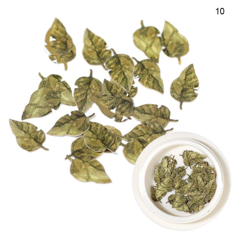 Pub wood Natural Green Leaves PWL10 - Premier Nail Supply