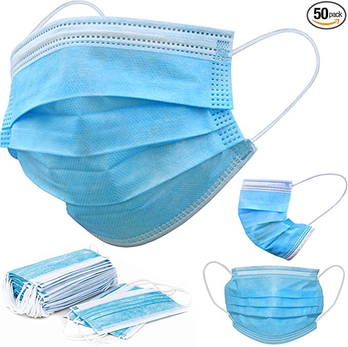 Cre8tion- Face Mask 3 Layer Blue 50 pcs/Box - 10418 - Premier Nail Supply