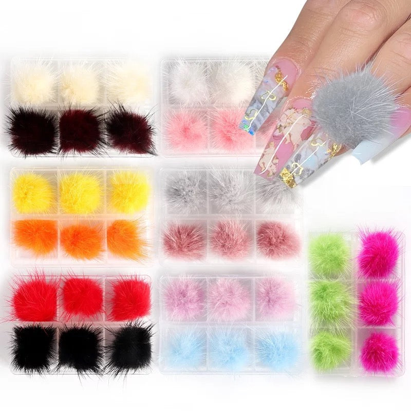 Nail Fluffy Pom Pom Magnetic Ball - POMPB5 - Premier Nail Supply