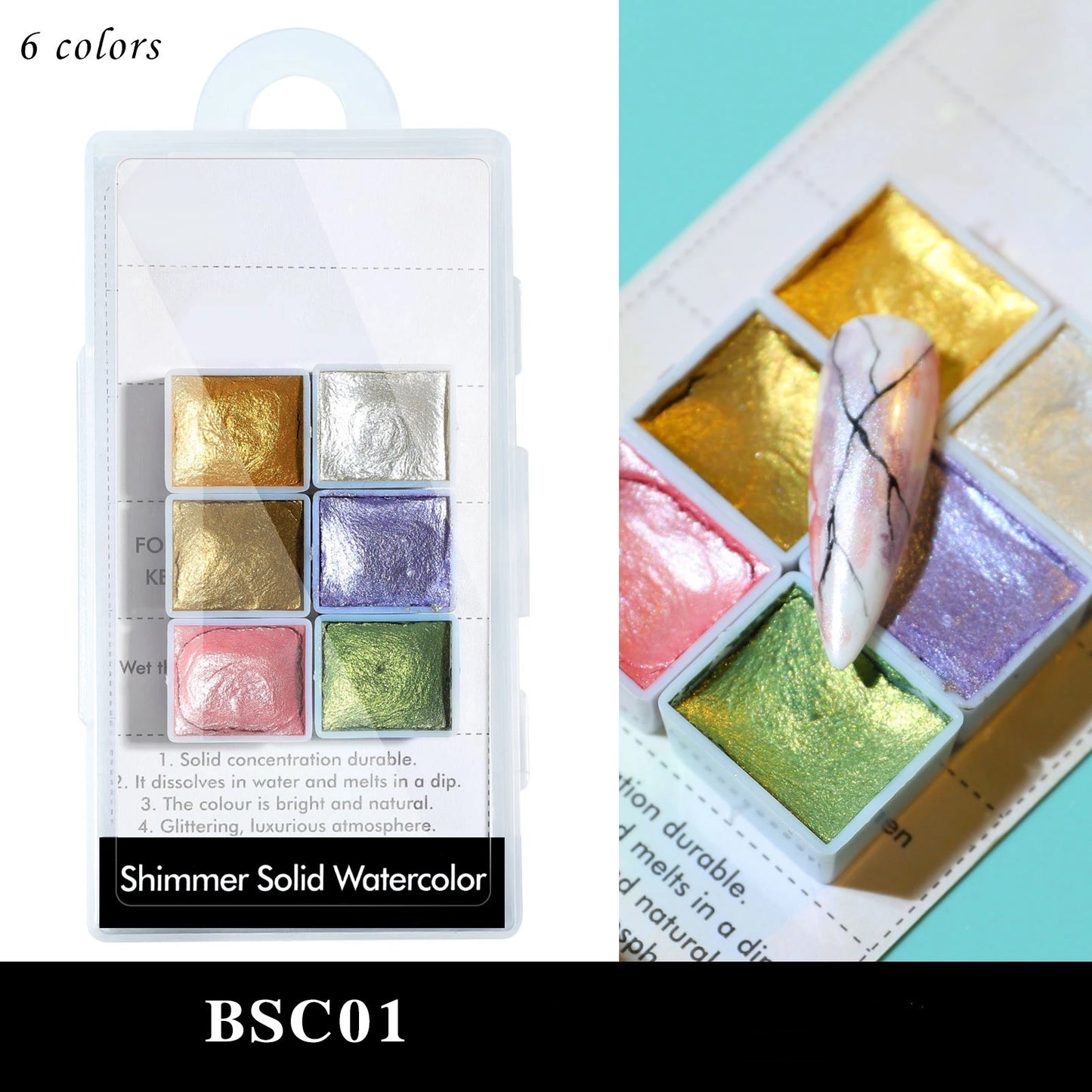 Shimmer Solid WaterColor Candy Set BSC01 -#79606 - Premier Nail Supply