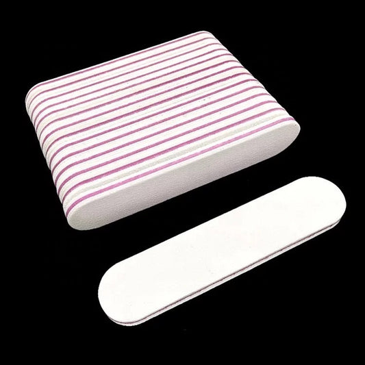 B20 - Nail File Round White Mini Disposal 80/100 ( 50 pcs/pk) - #50015 - Premier Nail Supply